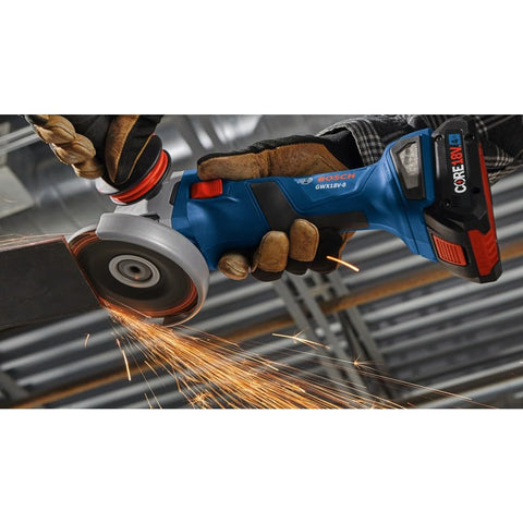 Bosch GWX18V-8N overload protection reduces motor stress under heavy loads.