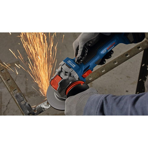 Bosch GWX18V-8N restart protection helps prevent accidental activation with batteries.
