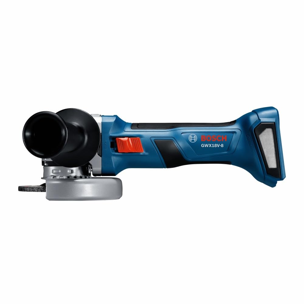 Bosch GWX18V-8N soft-start minimizes startup torque for precise cuts.
