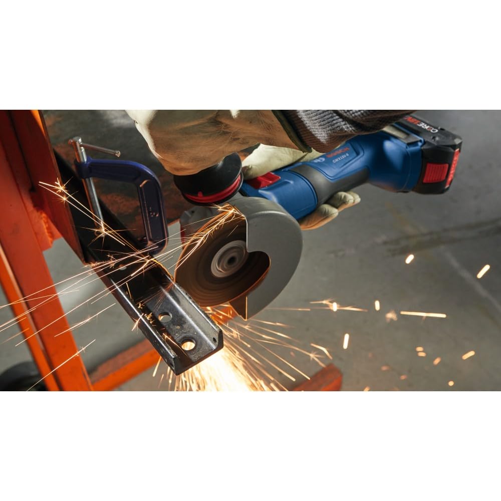 Bosch GWX18V-8N spiral bevel gears provide smooth power transfer.