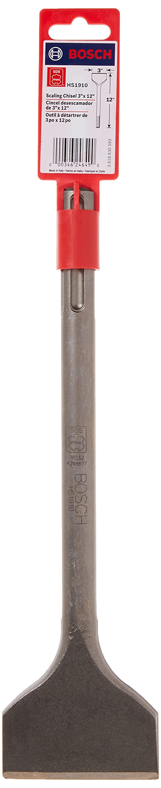 Bosch HS1910 glazing compounds chisel for precise light chipping.