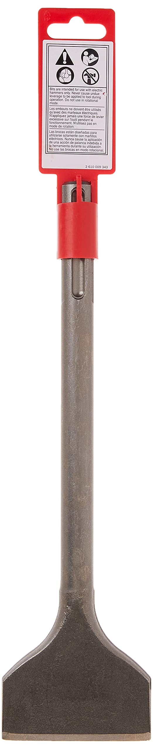 Bosch HS1910 wide design chisel provides fast masonry chiseling.