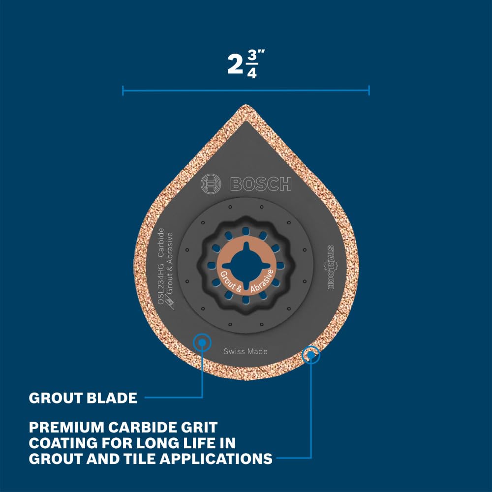 Bosch OSL234HG Starlock blade featuring color-coded interface for quick blade identification.
