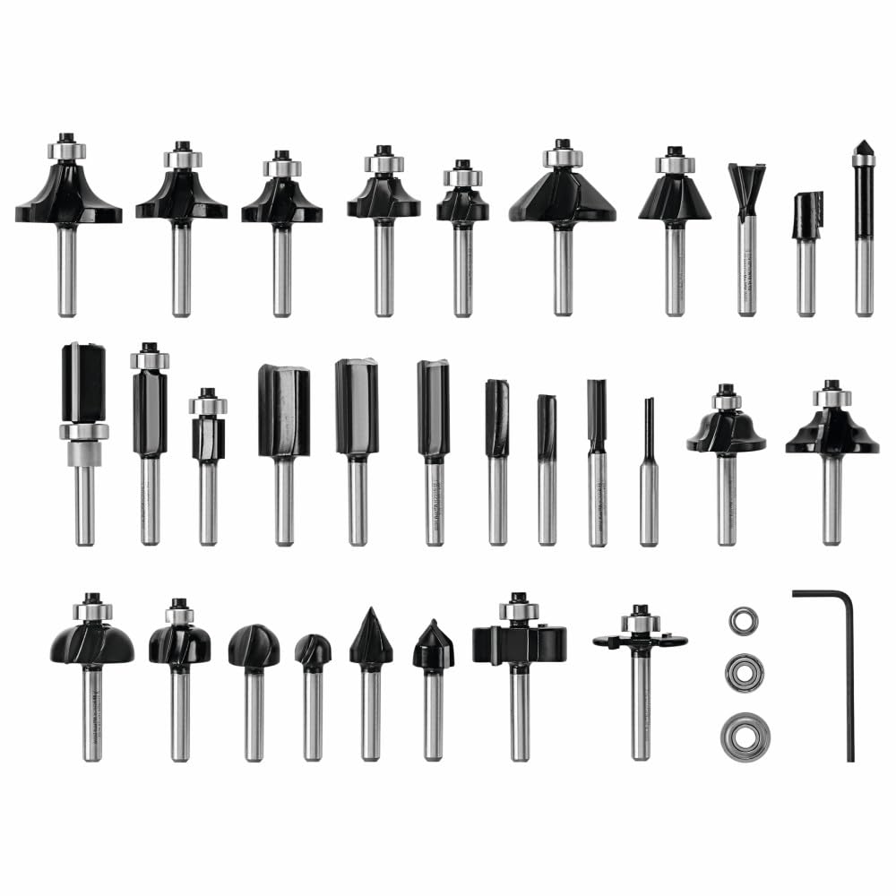Bosch RBS030MBS 30-piece set overview showcasing versatile wood routing options.