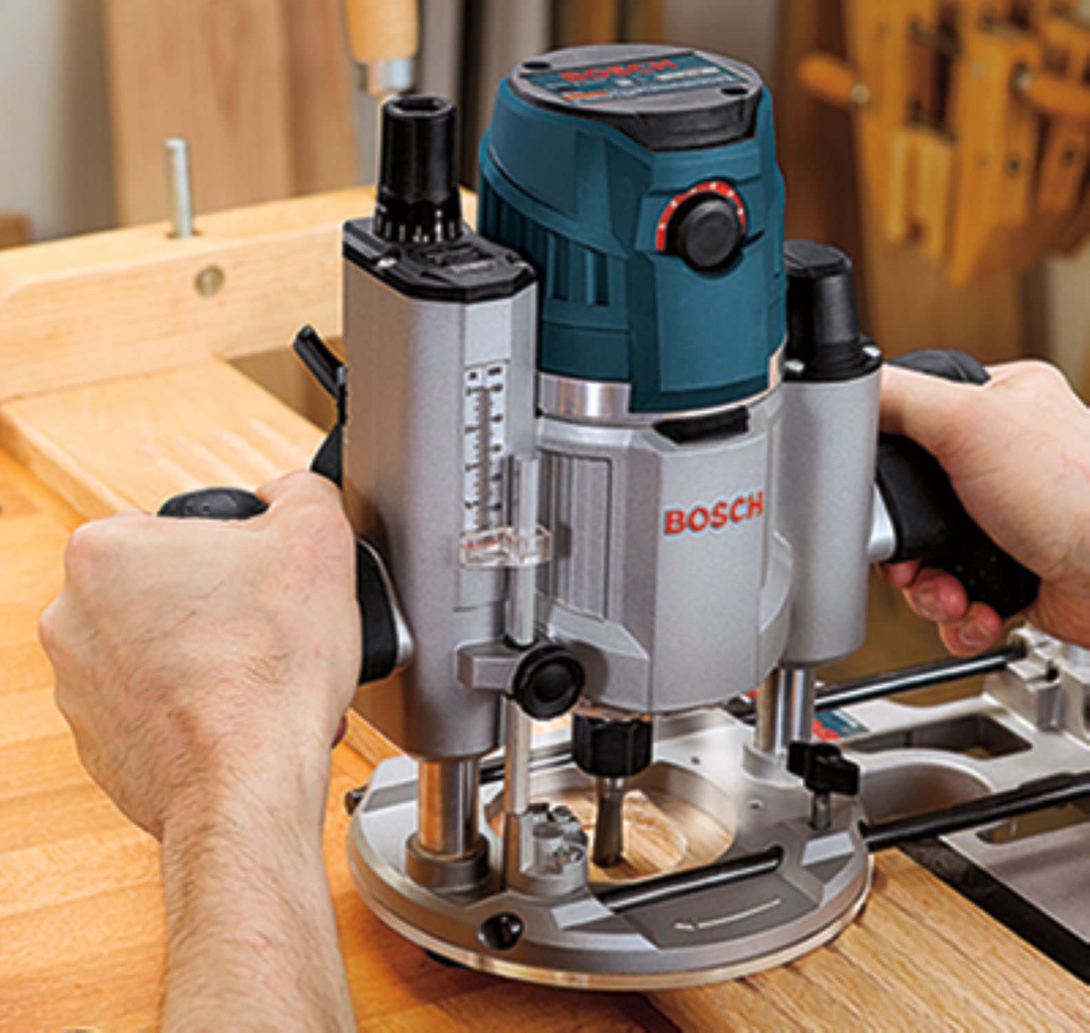 Bosch RBS030MBS soft and hard wood compatibility with clean finishes.