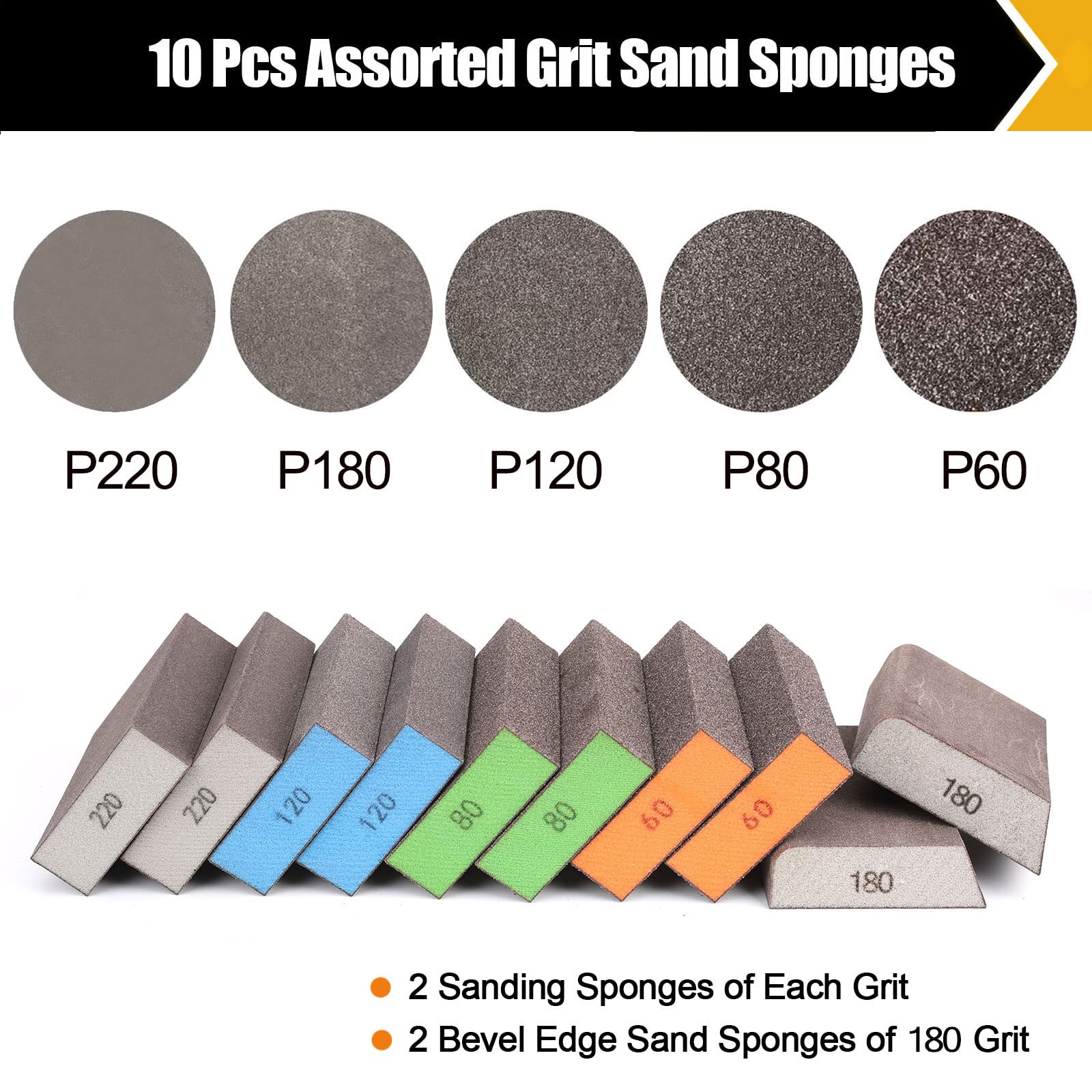 Durable high density sponge offering reliable grip during sanding tasks