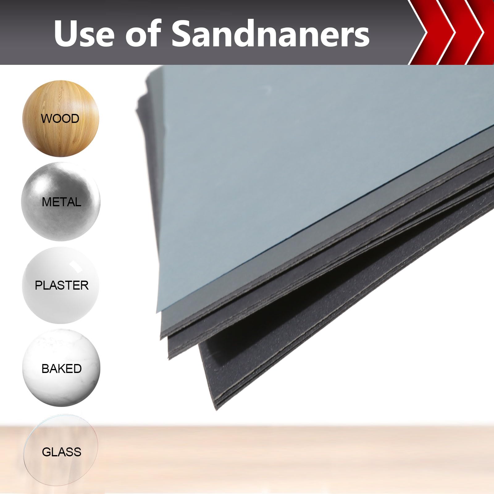 Boshcraft wet sandpaper 1000-grit sheet for polishing wood, plastic, and metal.