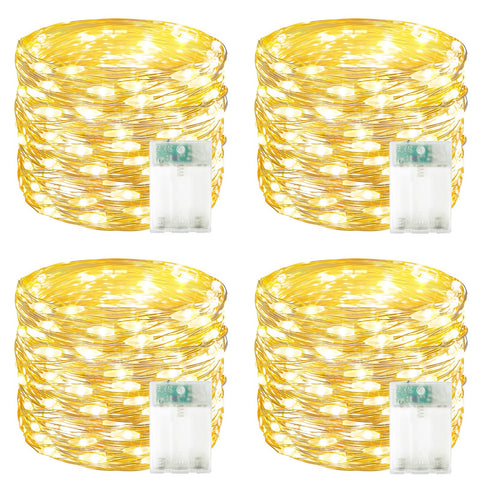 Bossern 4-pack 60 LED fairy lights with timer for warm ambient indoor and outdoor decor