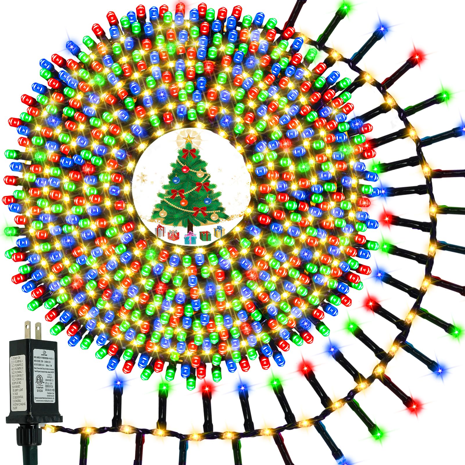 BOSSERN 800LED flowing twinkle cluster lights for versatile decor