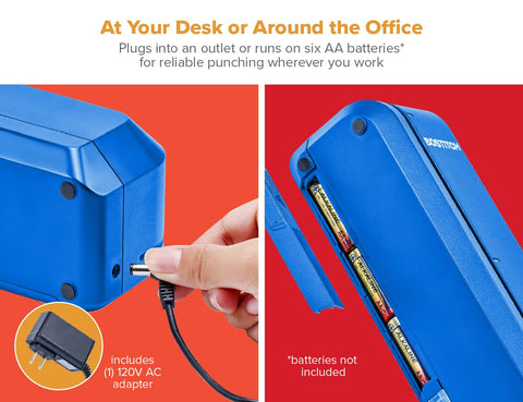 Bostitch EHP20 Blue chip drawer keeps workspace clean and organized.