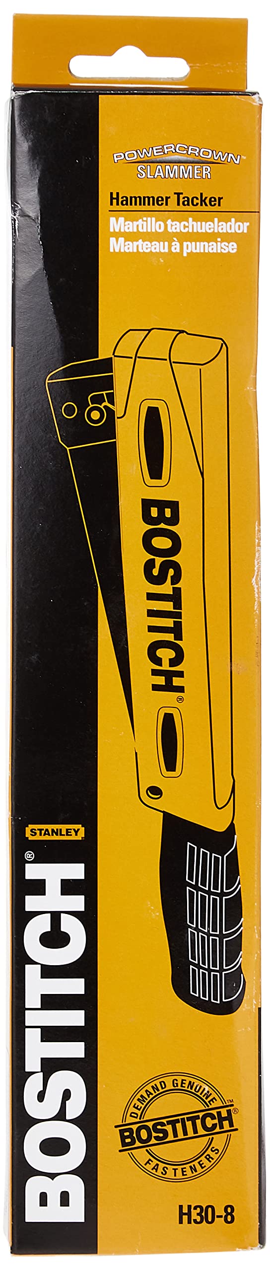Bostitch H30-8 side view showing quick-load magazine for rapid reloads.