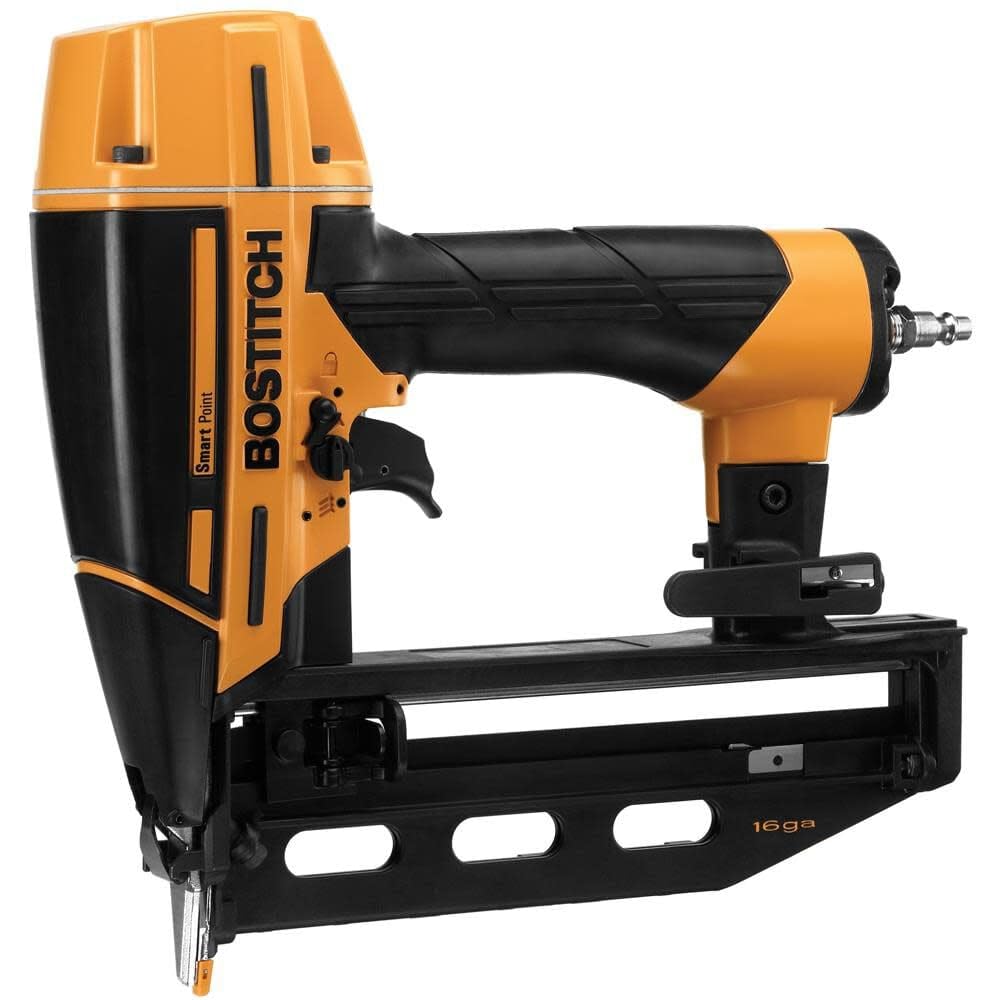 Bostitch no-mar tip on nail head protects delicate trim surfaces
