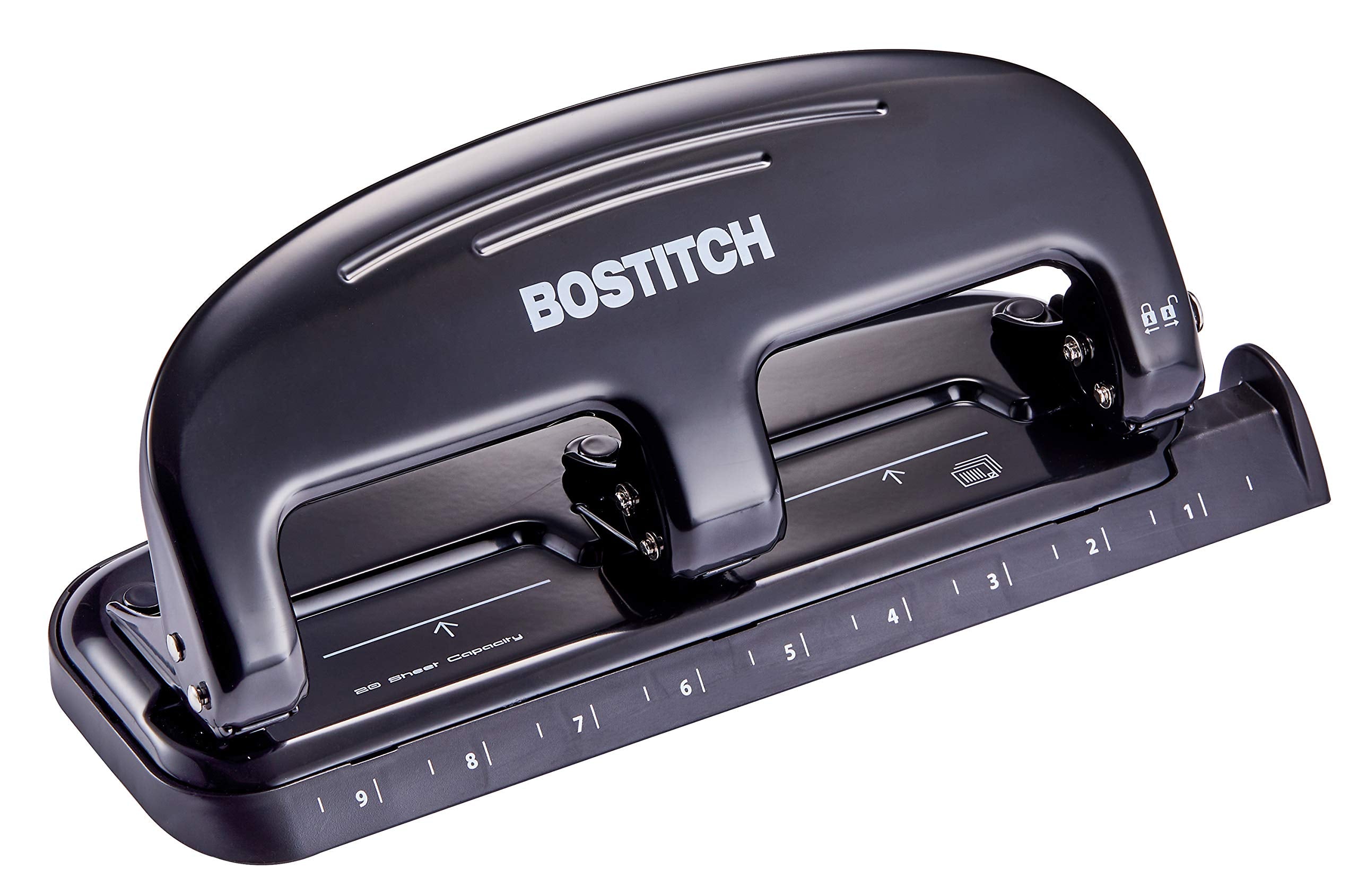 Bostitch EZ Squeeze HP20 punch with durable metal construction for long-term use.