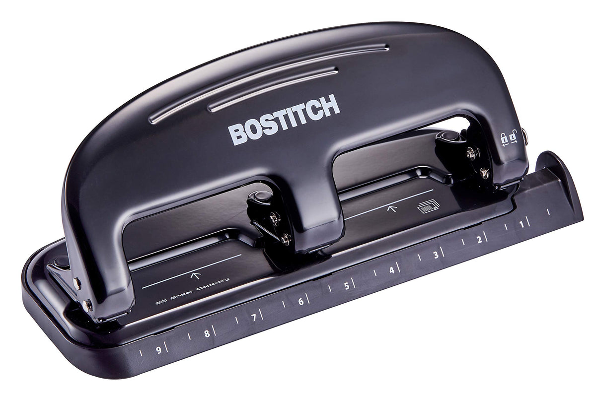 Bostitch EZ Squeeze HP20 punch with durable metal construction for long-term use.