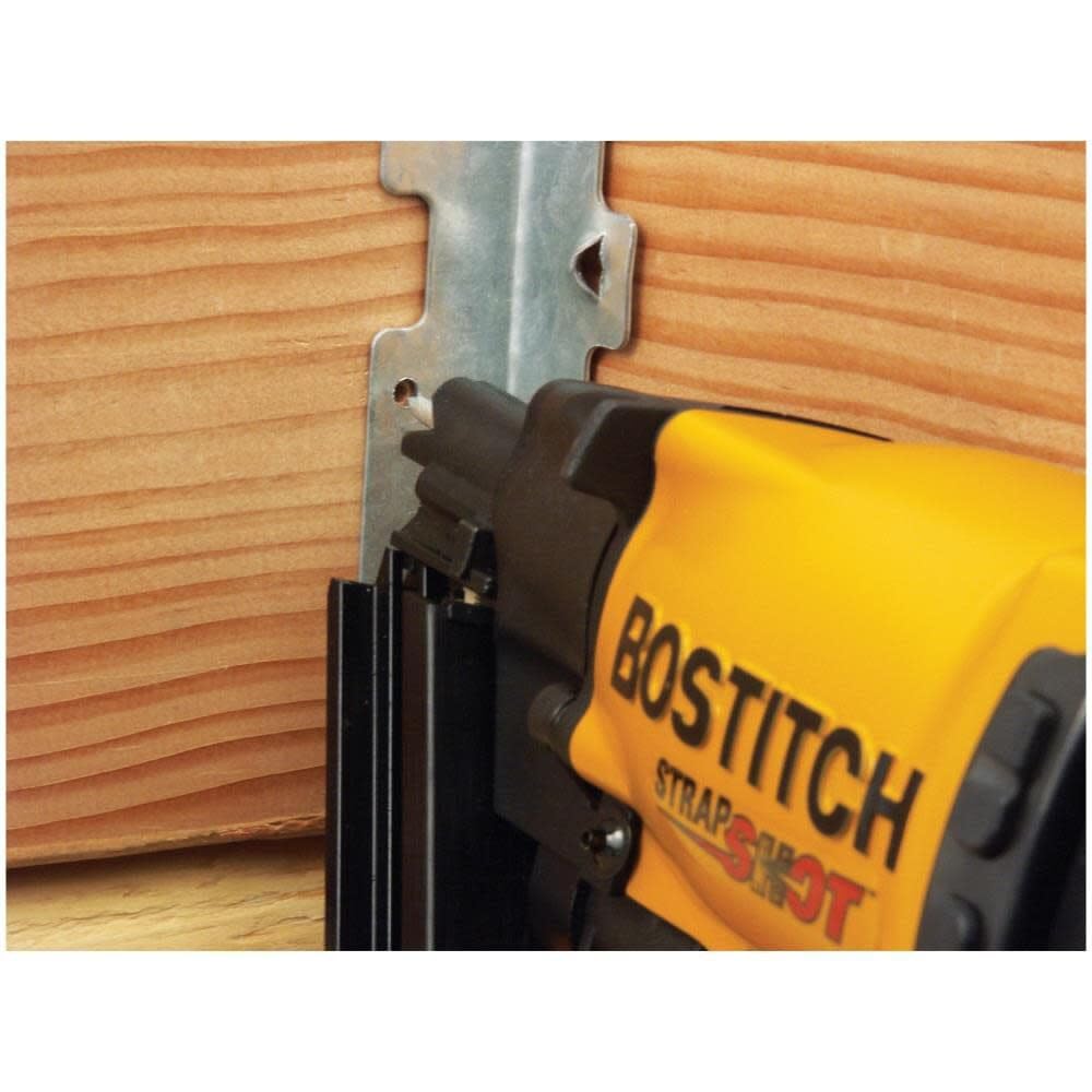 Bostitch Strap Shot carrying case included with 7-year warranty.