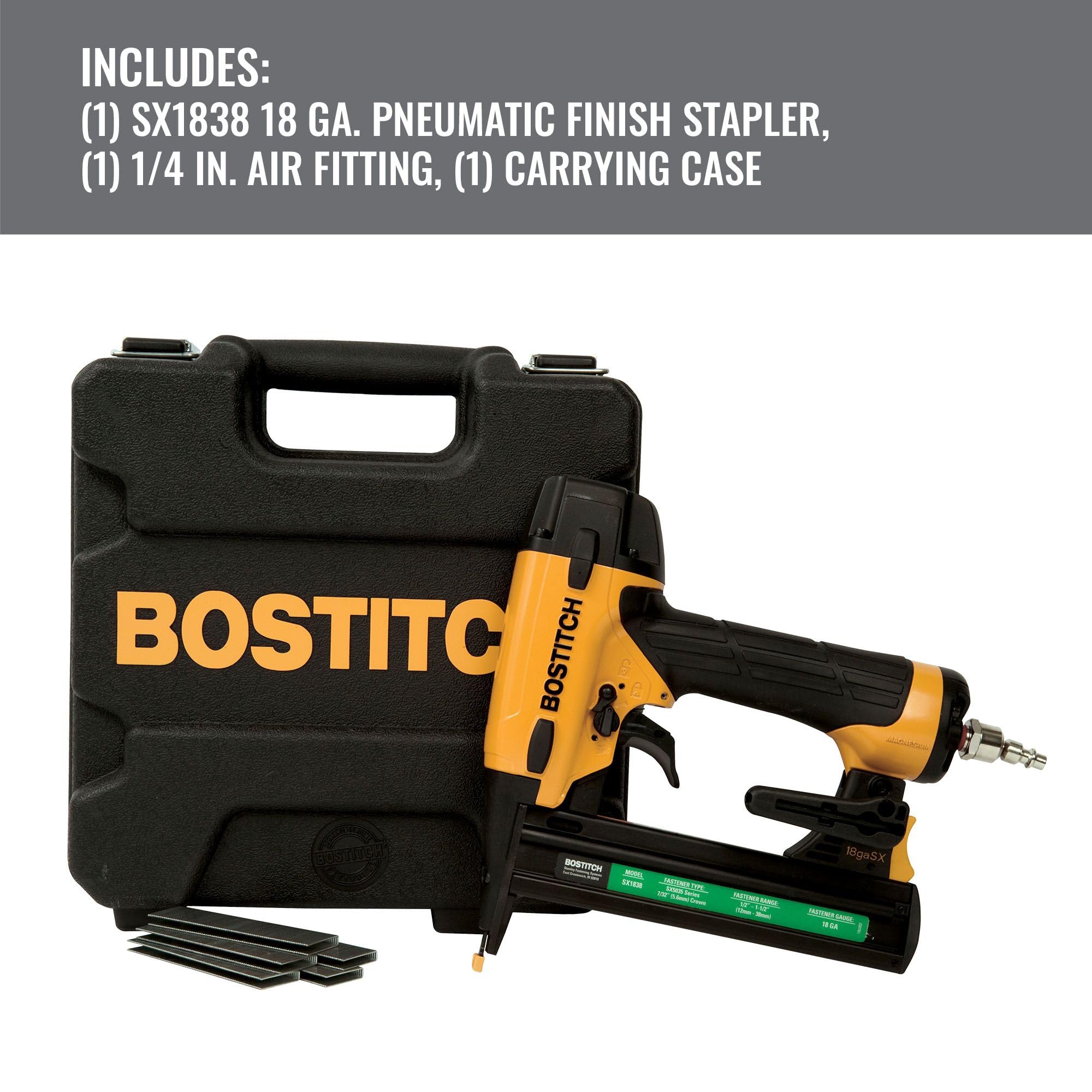 BOSTITCH SX1838K kit-in-case for organized transport and storage