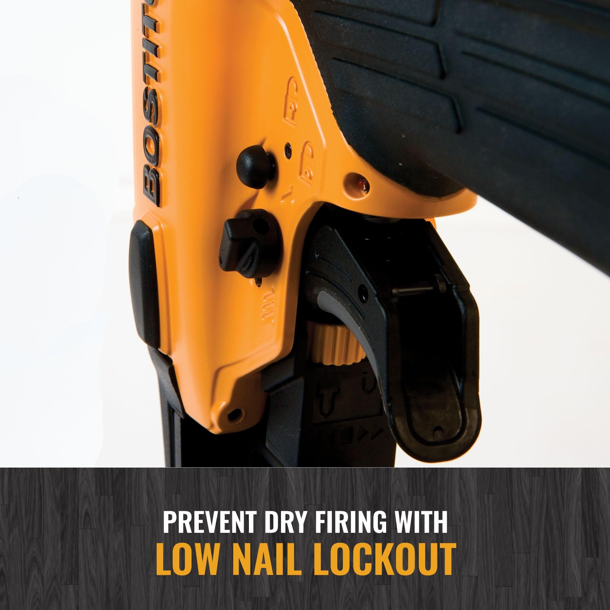 BOSTITCH SX1838K swivel air fitting improves maneuverability on site