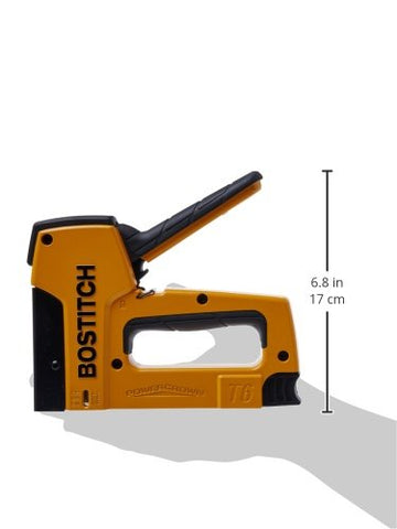 Bostitch T6-8 PowerCrown tacker bottom-loading magazine enables quick reloading during projects.
