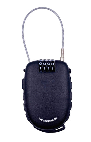 Bosvision bike security lock with 4-digit code and retractable cable.