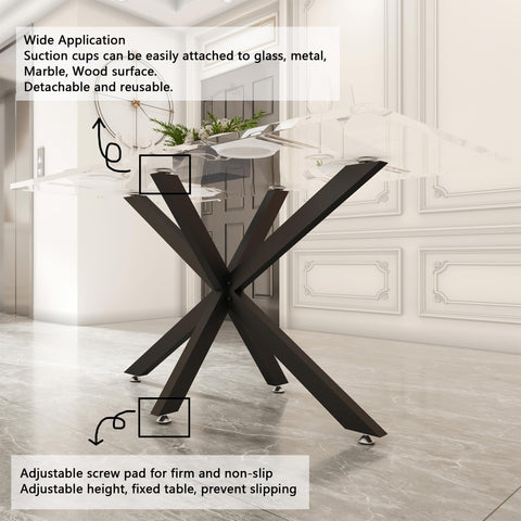BOTAOYIYI heavy-duty metal legs provide stable support for any dining table.