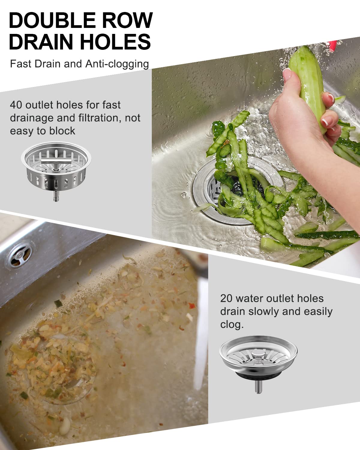 BOTEMY B9171 anti-clog drainage with multiple small holes for quicker flow