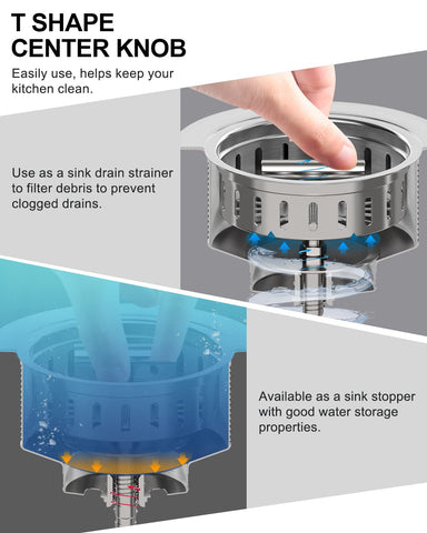 BOTEMY B9171 fits standard 3.5-inch sink hole for versatile compatibility