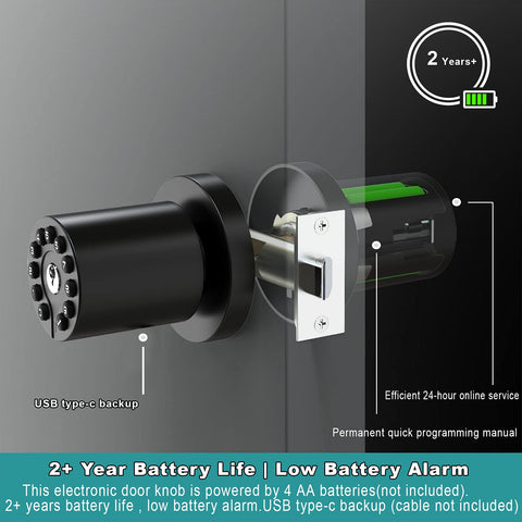 BOTHSTAR keypad lock installation demo, fits 1-3/8 to 2-1/2 inch doors.