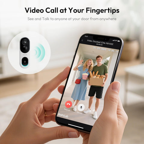 BOTSLAB 2K doorbell 5200mAh battery supports long life