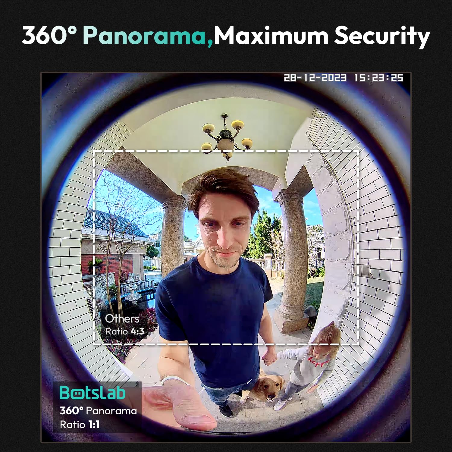 BOTSLAB 5MP doorbell AI detection highlights people to reduce nuisance alerts.