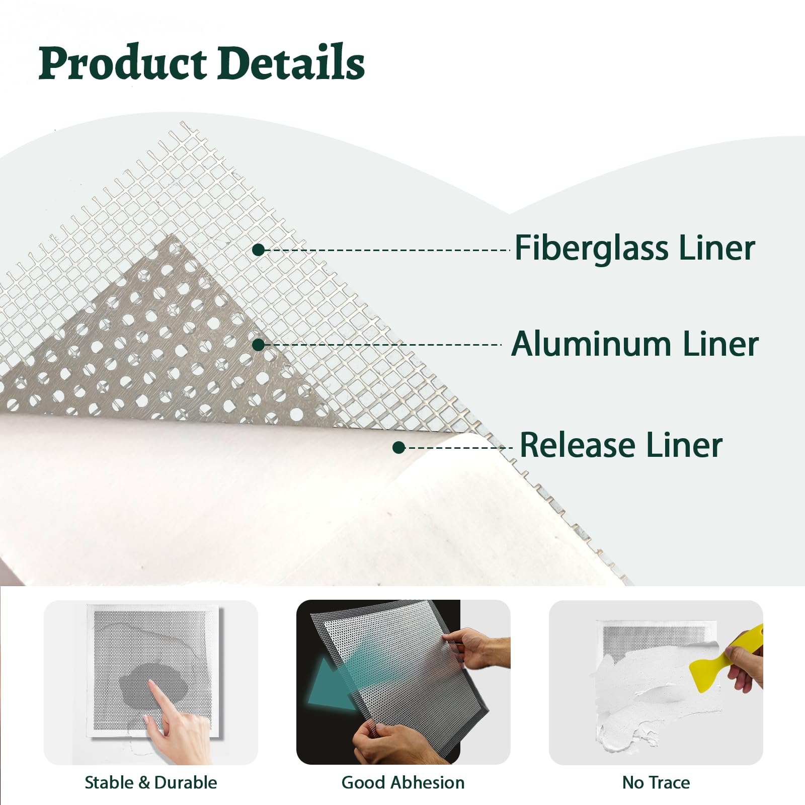 Botyboty aluminum mesh patch demonstrates strong, durable repair.