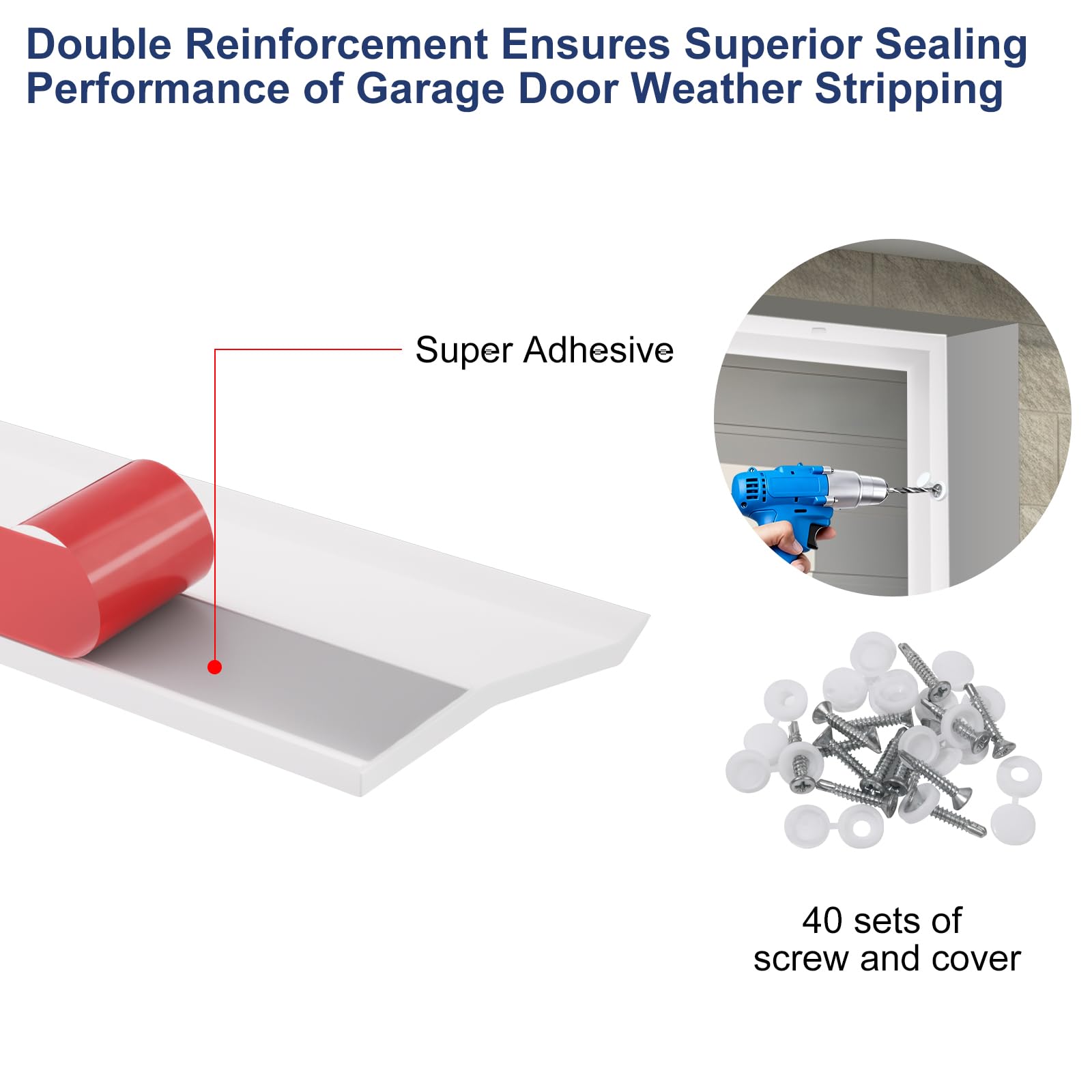 Botyboty white garage door seal profile displays clean, discreet mounting against light-colored doors
