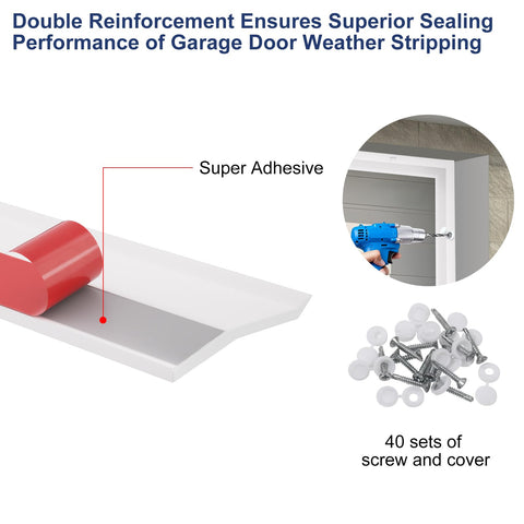 Botyboty white garage door seal profile displays clean, discreet mounting against light-colored doors