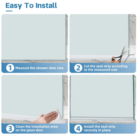 Bougainora frameless door seal fits most glass doors for a neat, secure finish.