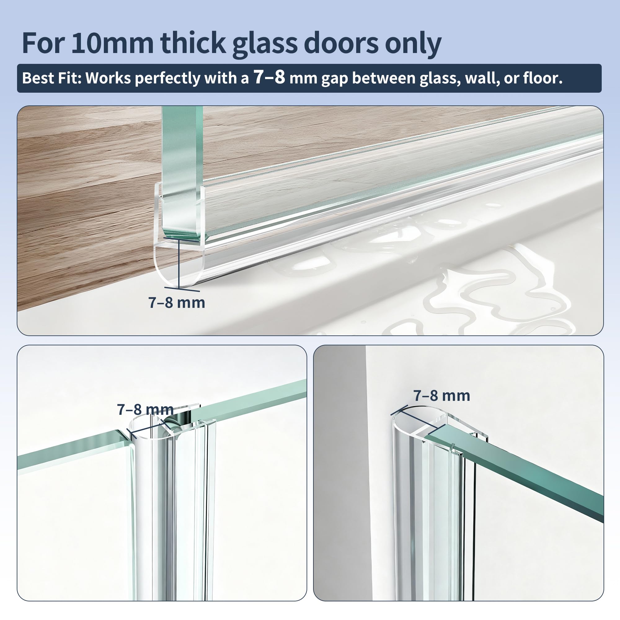 Bougainora ultra-clear PVC seal blends with glass for a minimal look.