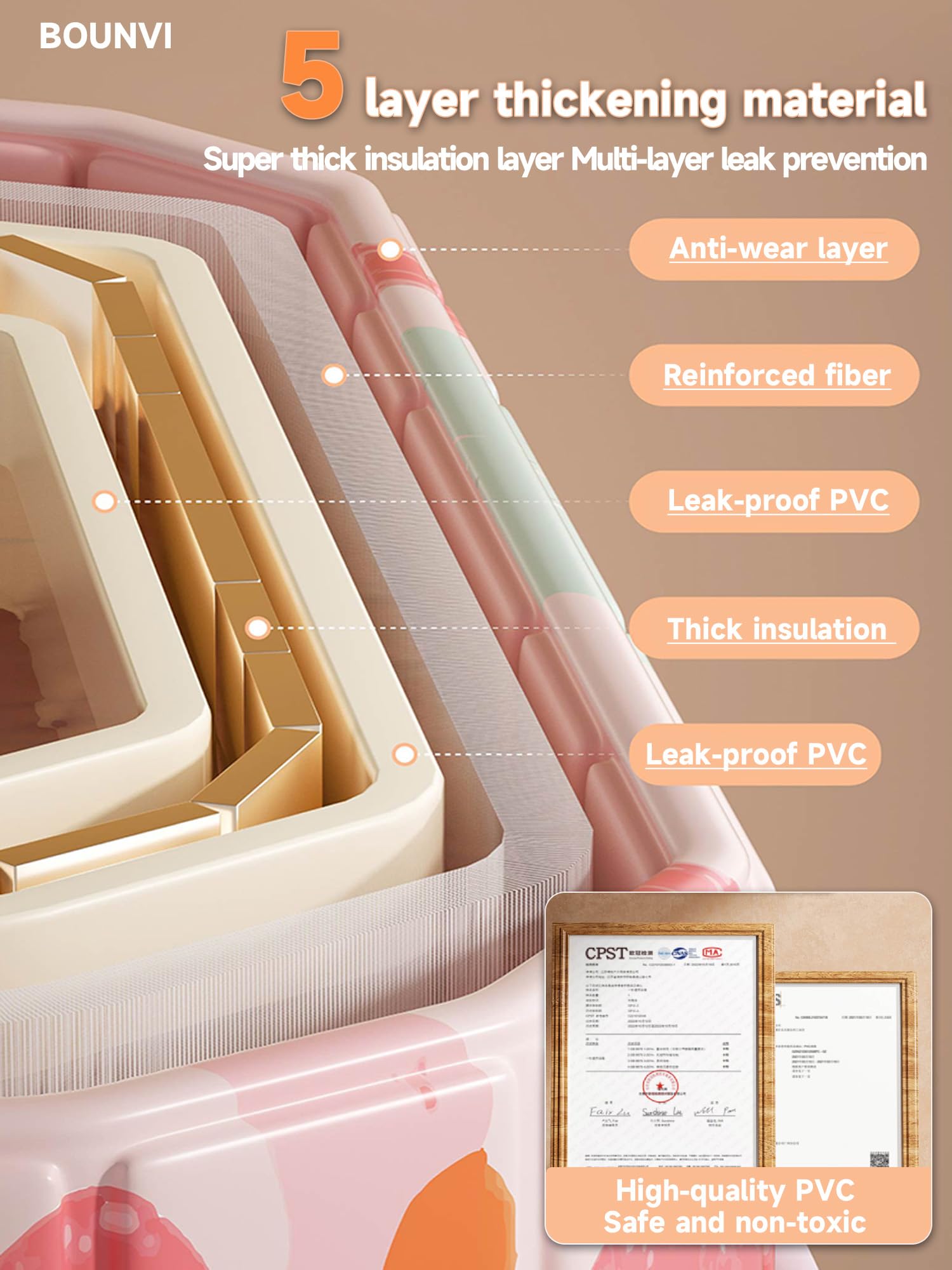 Bounvi folded bathtub stores compactly for easy transport.