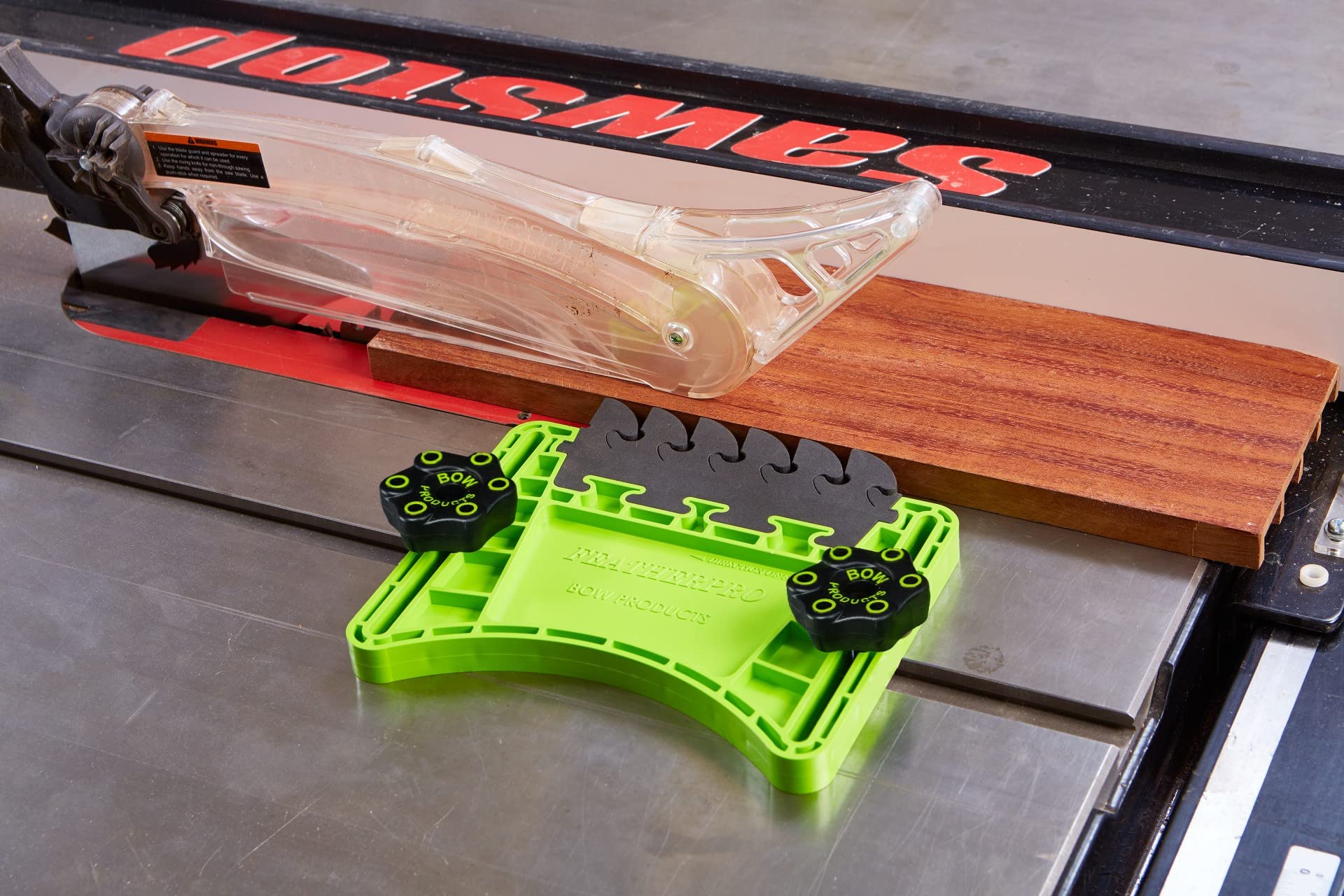 BOW FeatherPRO FP1 AnchorPRO hardware ensures strong miter-slot hold.
