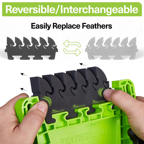 BOW FeatherPRO FP1 kickback-resistance feature highlights safer feed control.