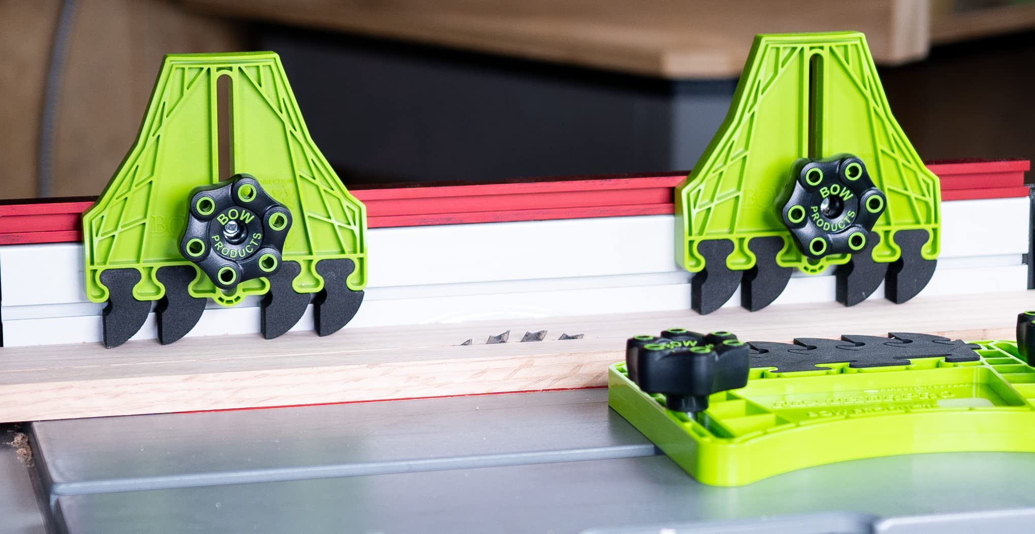 BOW FP4 EVA feathers reduce chatter for clean cuts on soft wood.