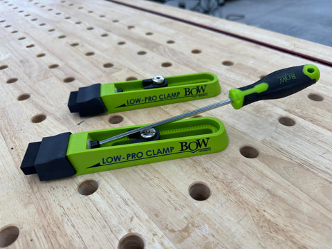 Bow Products Low Profile Clamping Kit barrel nuts secure hardware setup.