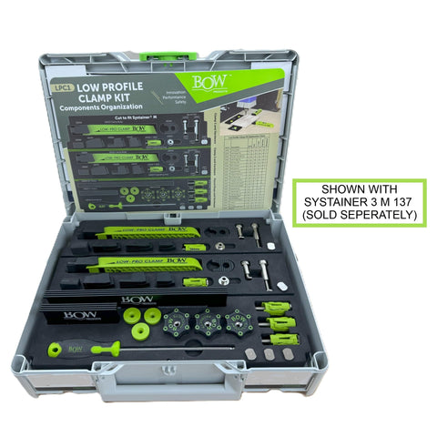 Bow Products Low Profile Clamping Kit interchangeable tips enable adaptable clamping.