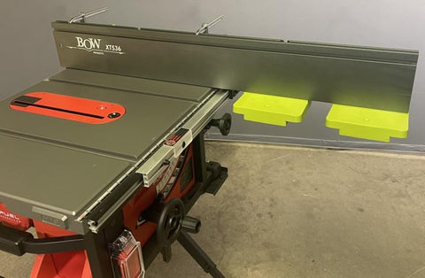 XT1 Feed Supports match table height for consistent flush alignment.