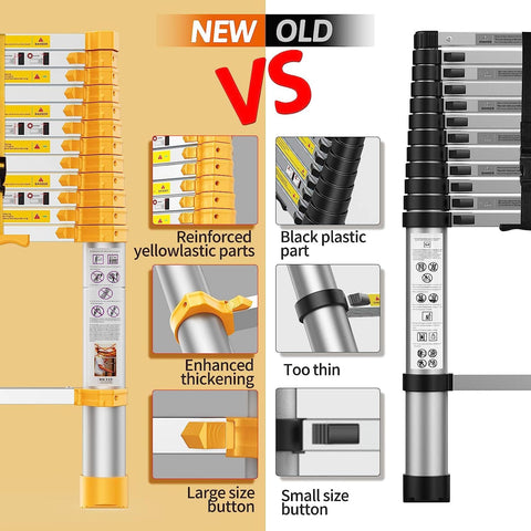 BOWEITI aluminum ladder rated for 330 lb, built for heavy-duty use.