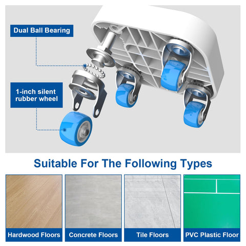 Bowen EZ 360-degree silent wheels roll smoothly on all floors