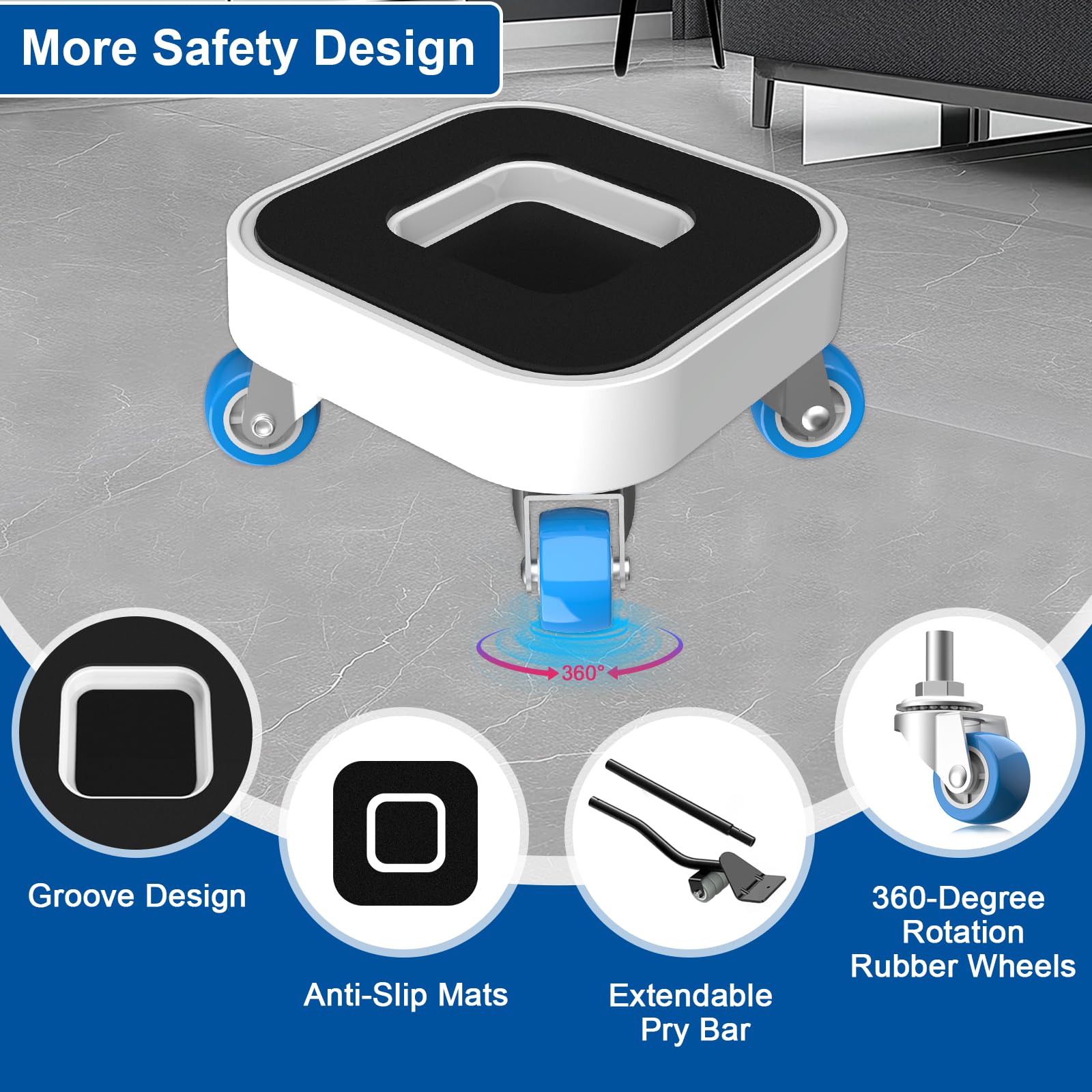 Bowen EZ heavy-duty slider with reinforced groove base protecting floors while moving heavy furniture