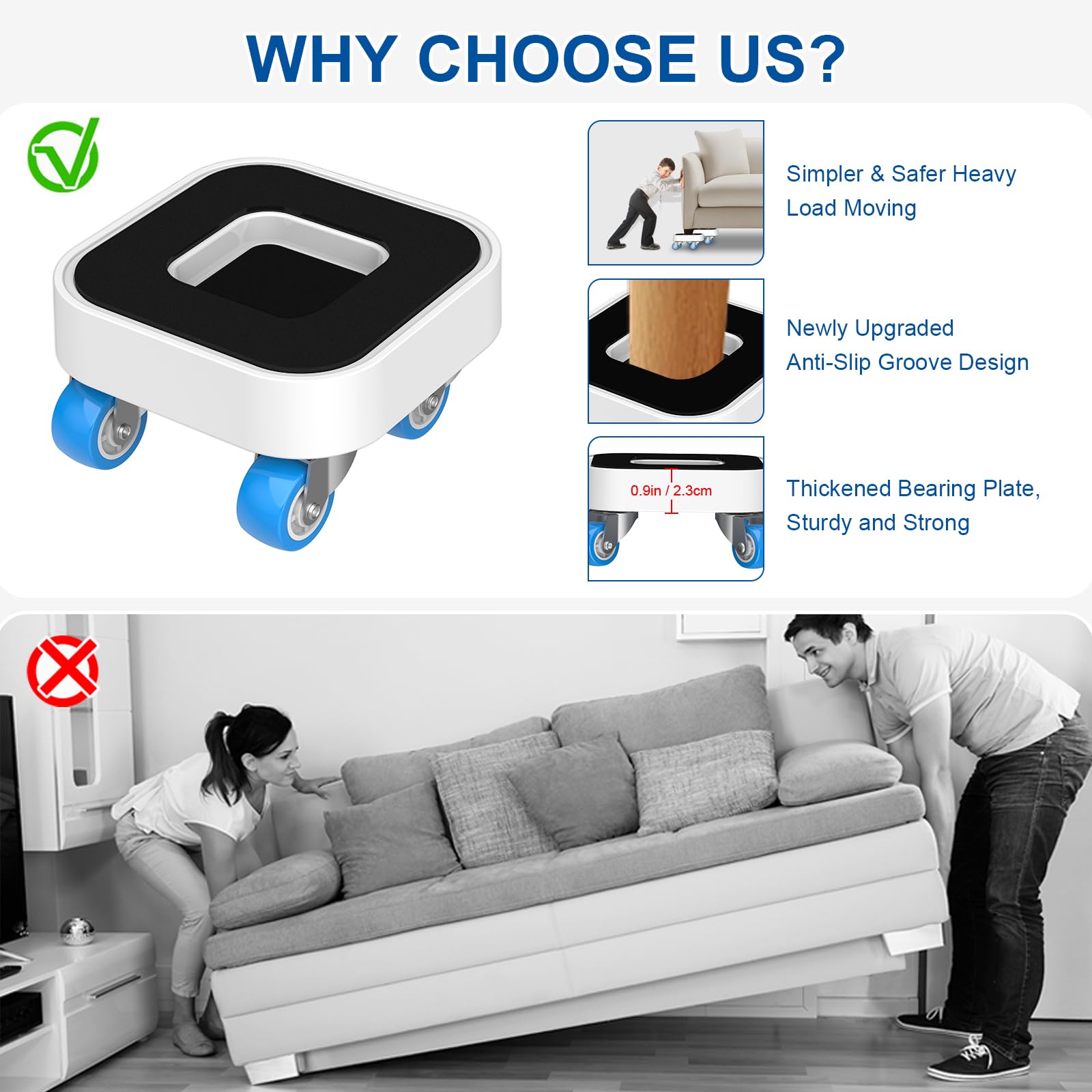 Bowen EZ pry bar for lifting and positioning furniture before sliding