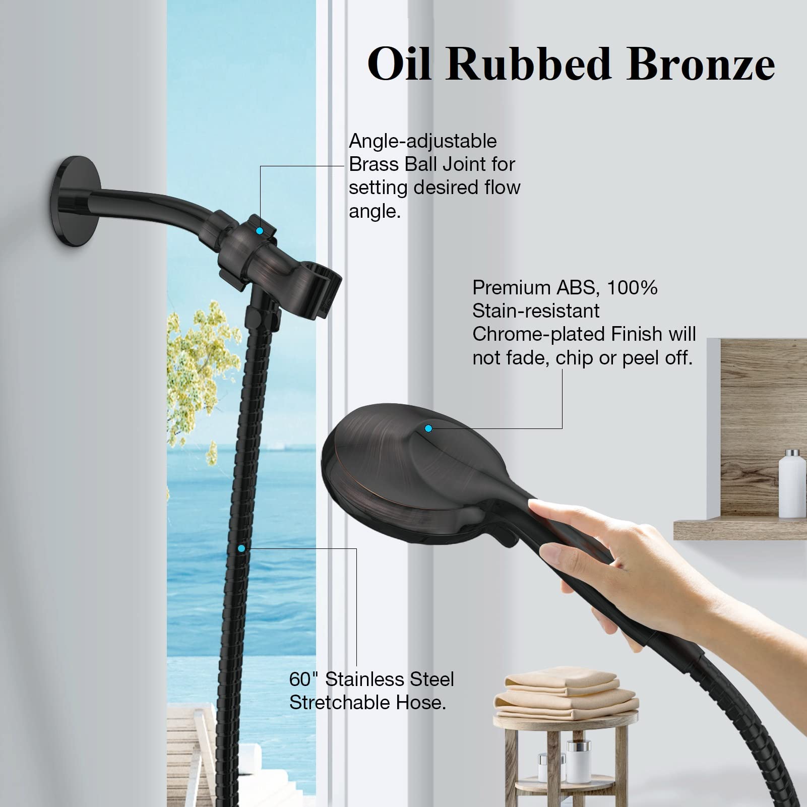 Bowger ORB overhead bracket with angle adjust enables hands-free operation.
