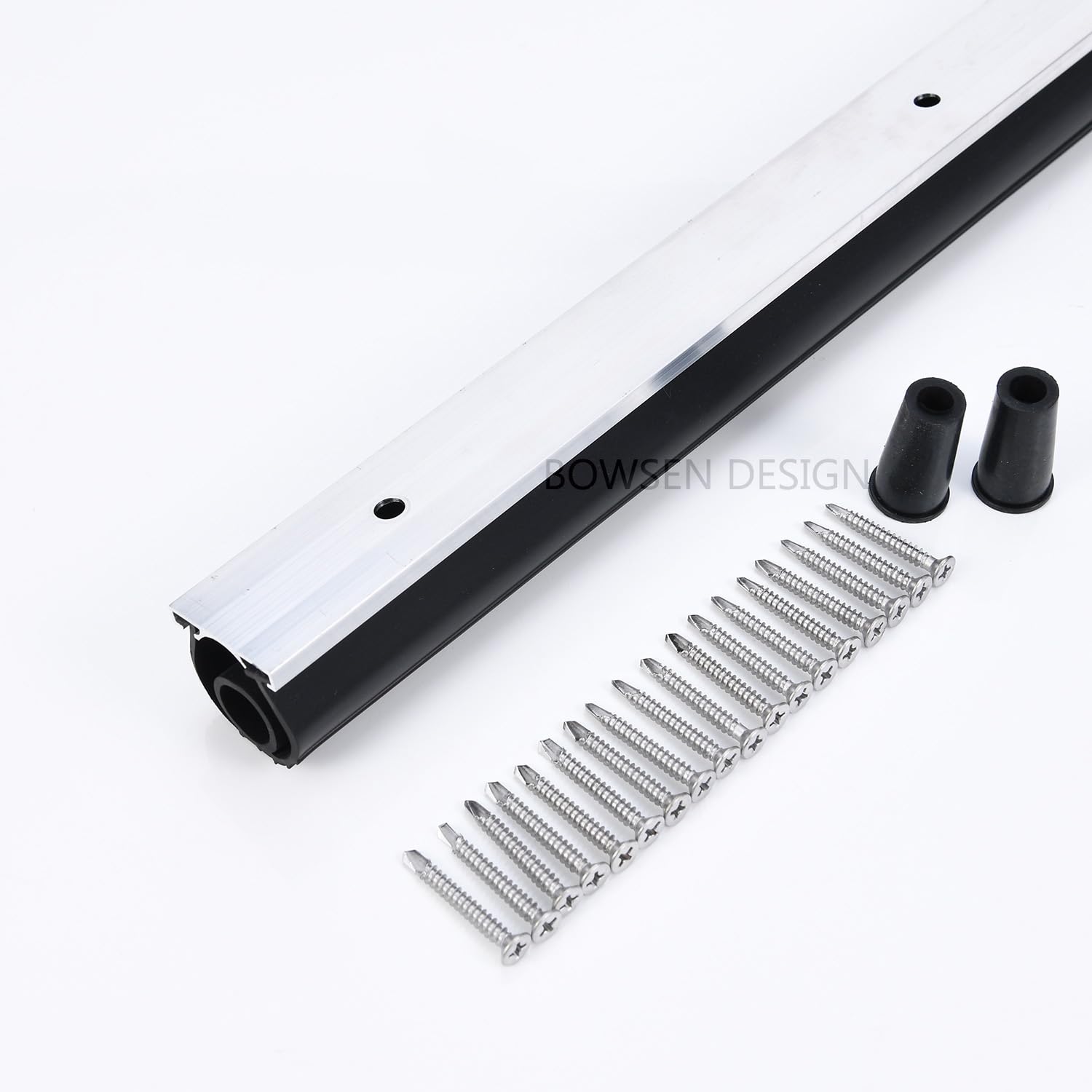 BOWSEN aluminum track retainer kit holding the seal securely