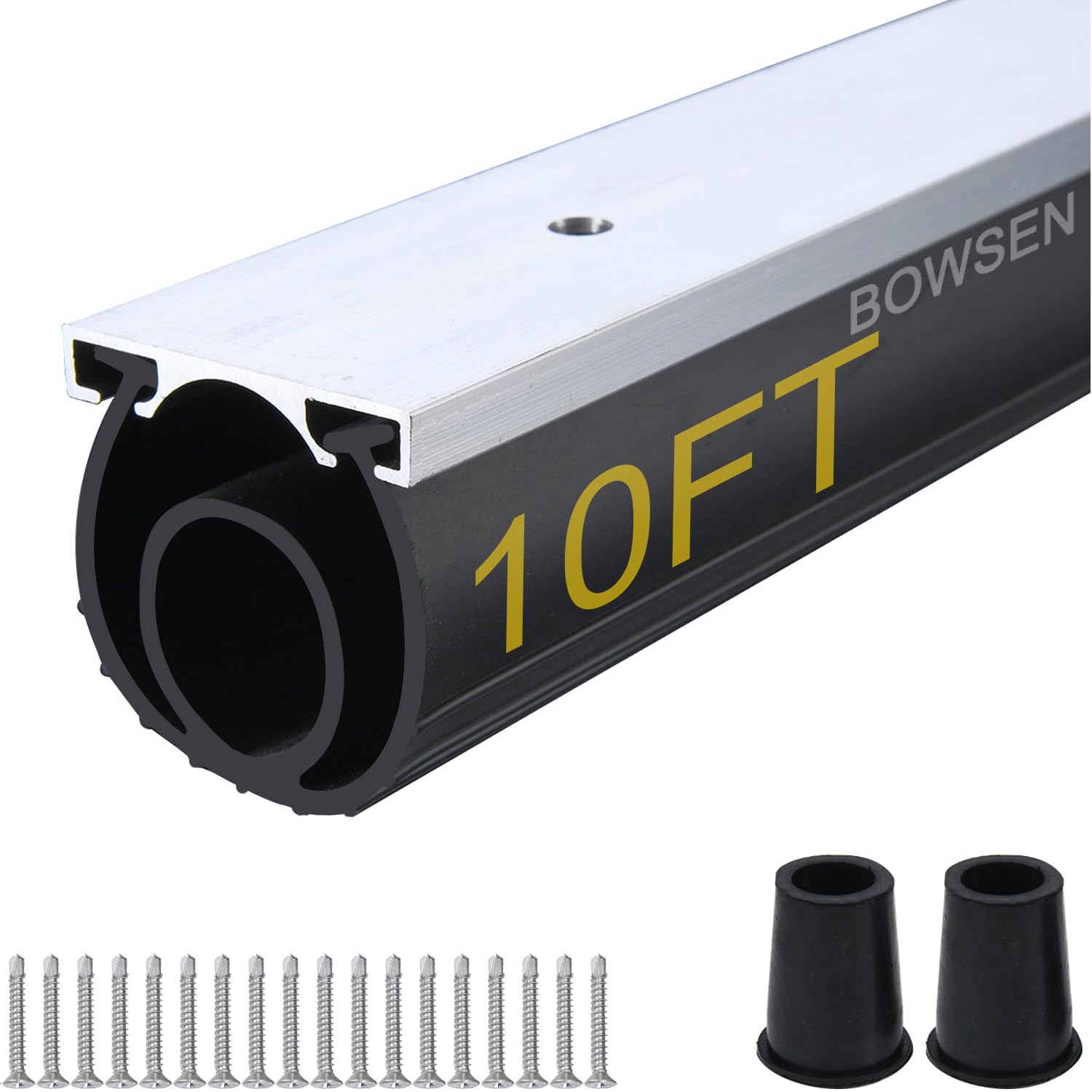 BOWSEN bottom seal with aluminum-track enhances draft protection for garage doors.
