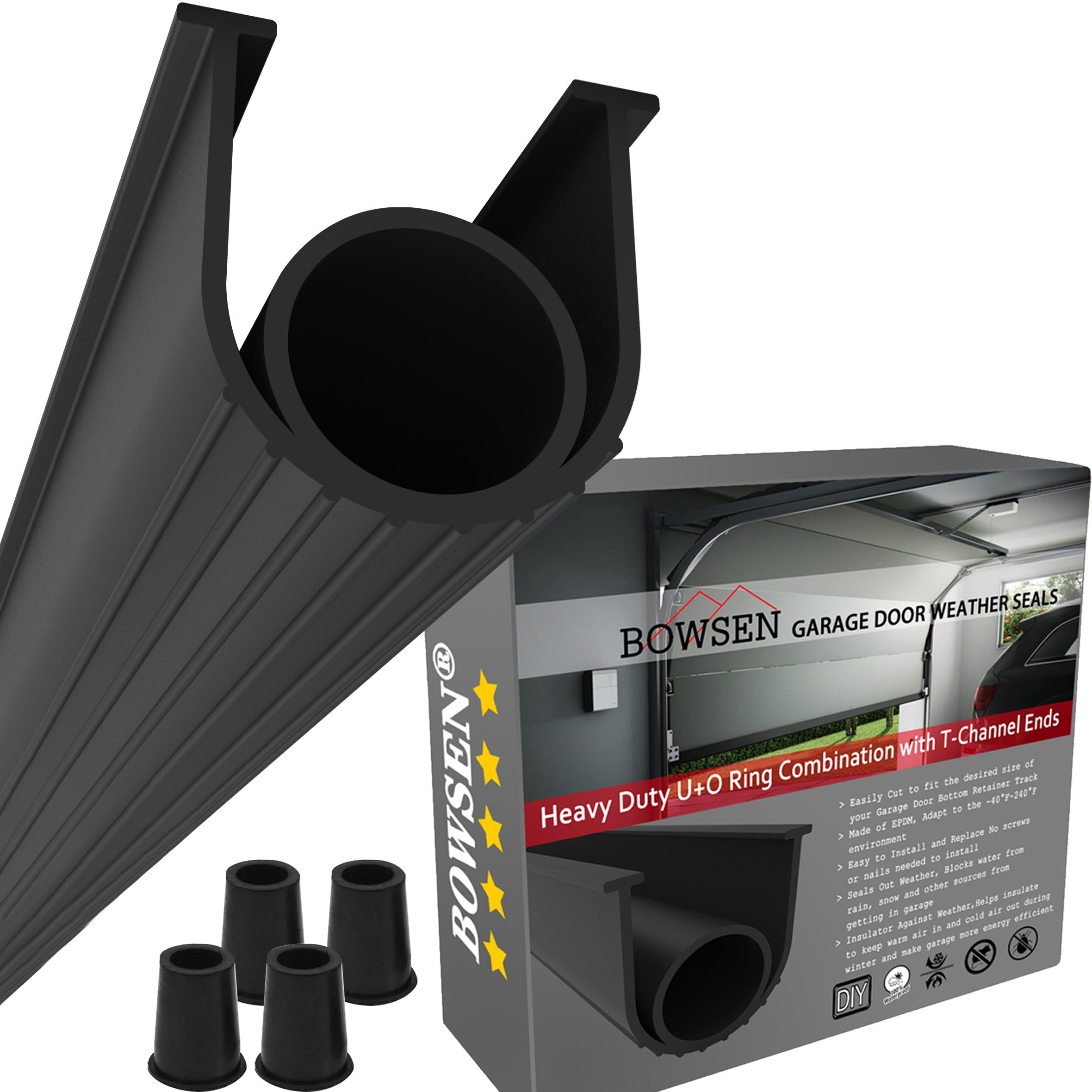 BOWSEN EPDM bottom seal for garage doors blocking drafts.