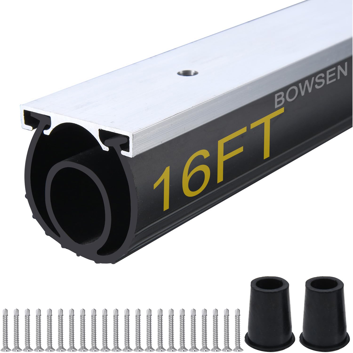 BOWSEN heavy-duty U+O ring bottom seal with aluminum track for durable weatherproofing.